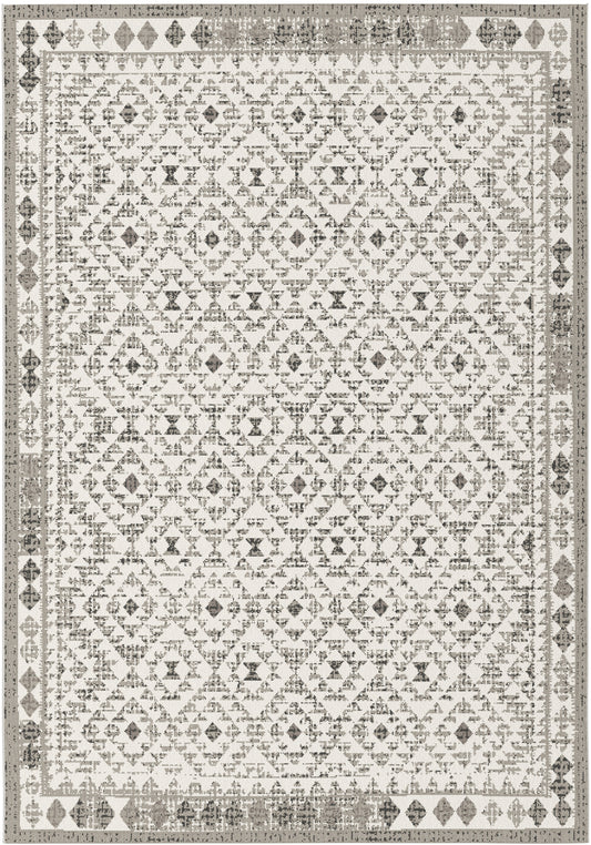 Rayne Distressed Diamond Cream Grey Black