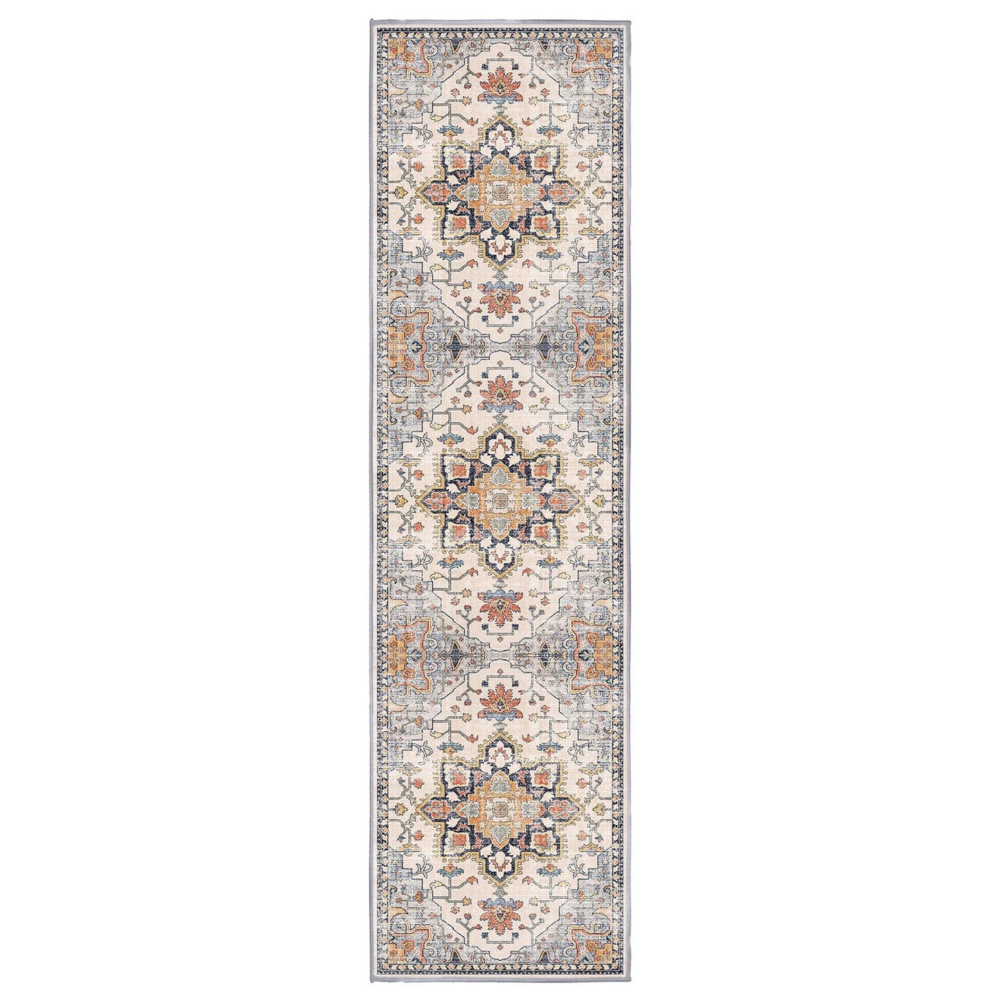 Sabrina Vintage Medallion runner rug, 80 x 300 cm, in a hallway