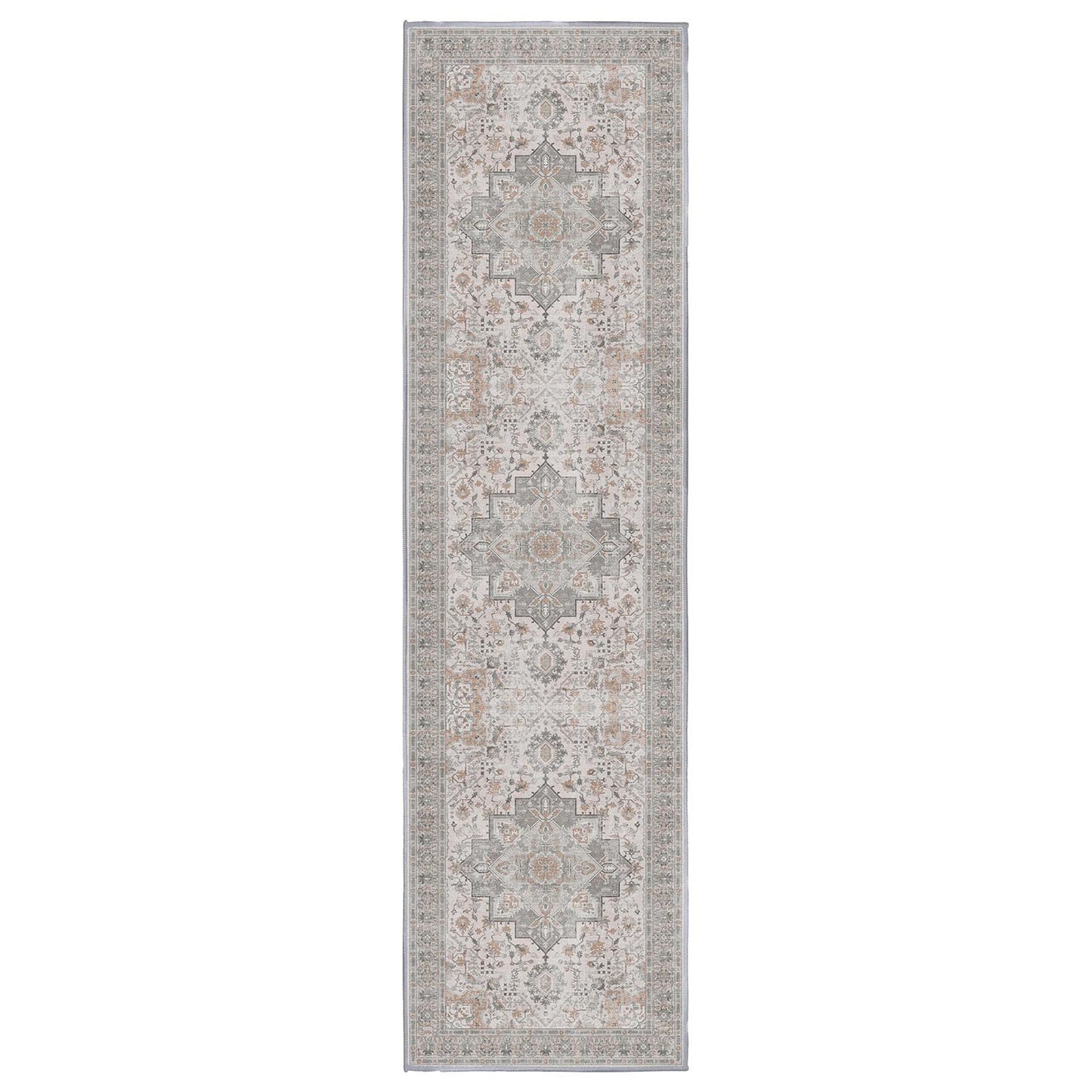 Sabrina Misty Grey runner rug, 80 x 300 cm, in a hallway