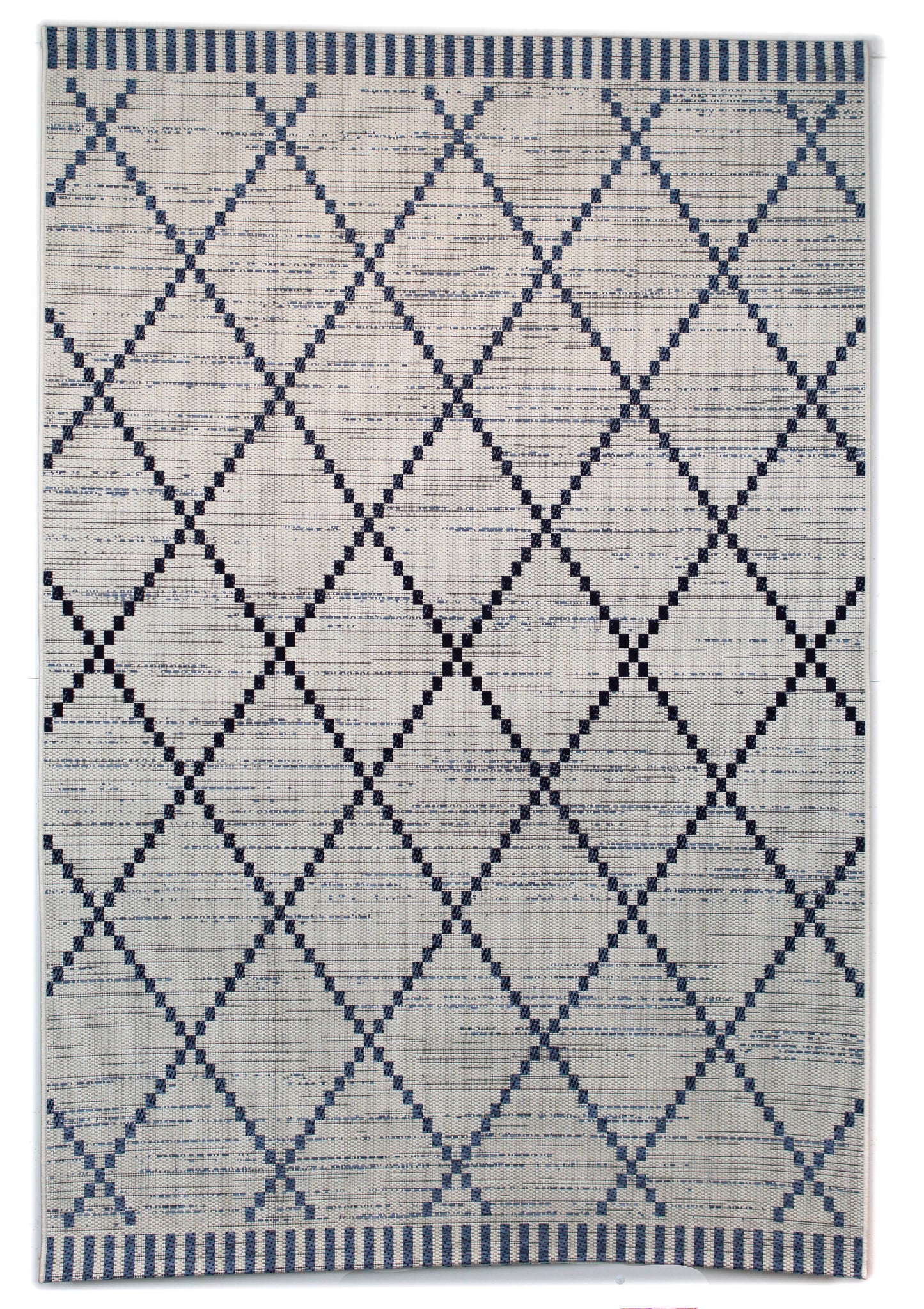 Panama Block Diamond White Faded Denim Weft