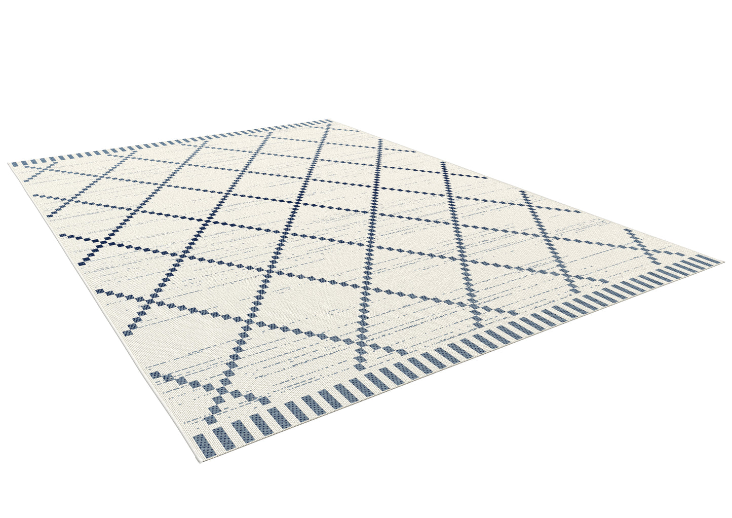 Panama Block Diamond White Faded Denim Weft