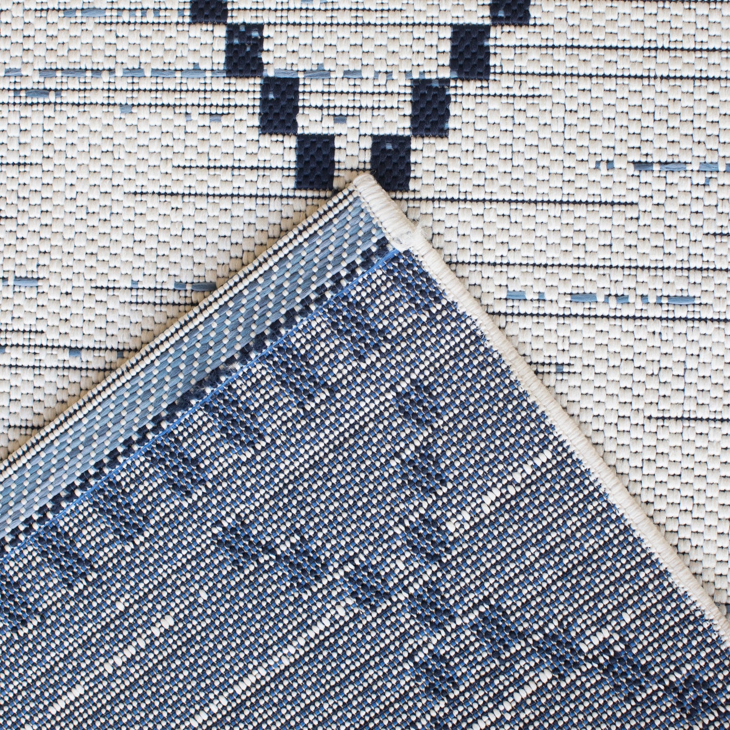 Panama Block Diamond White Faded Denim Weft