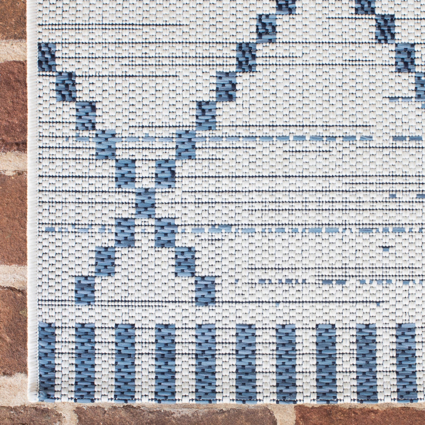 Panama Block Diamond White Faded Denim Weft
