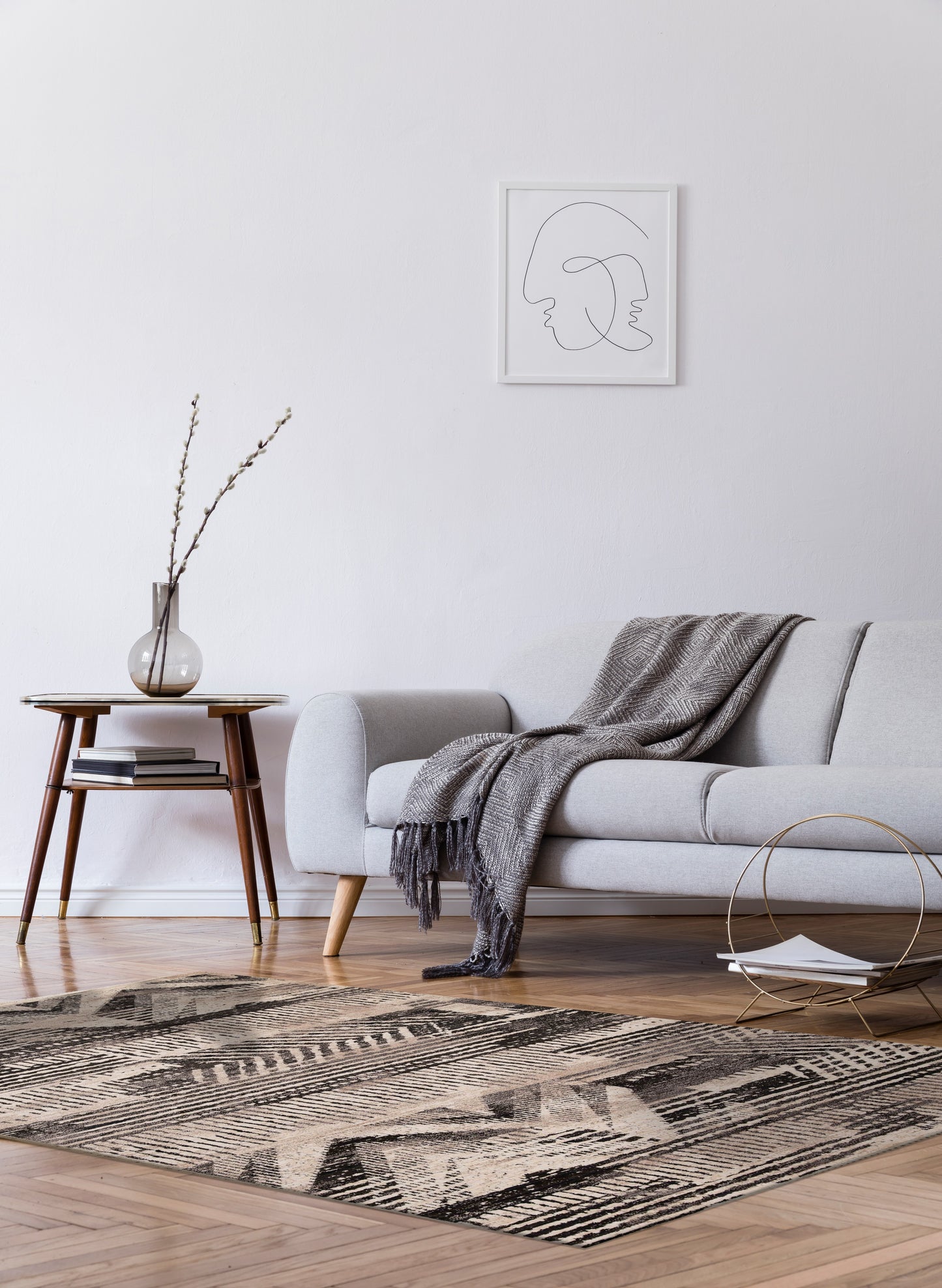 Crescent Arrow Abstract Grey