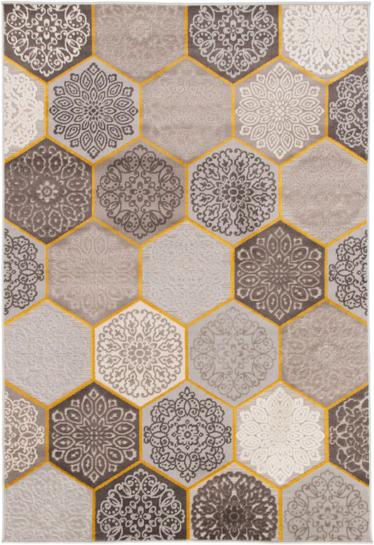 Flow Hexagon Yellow Floral Design