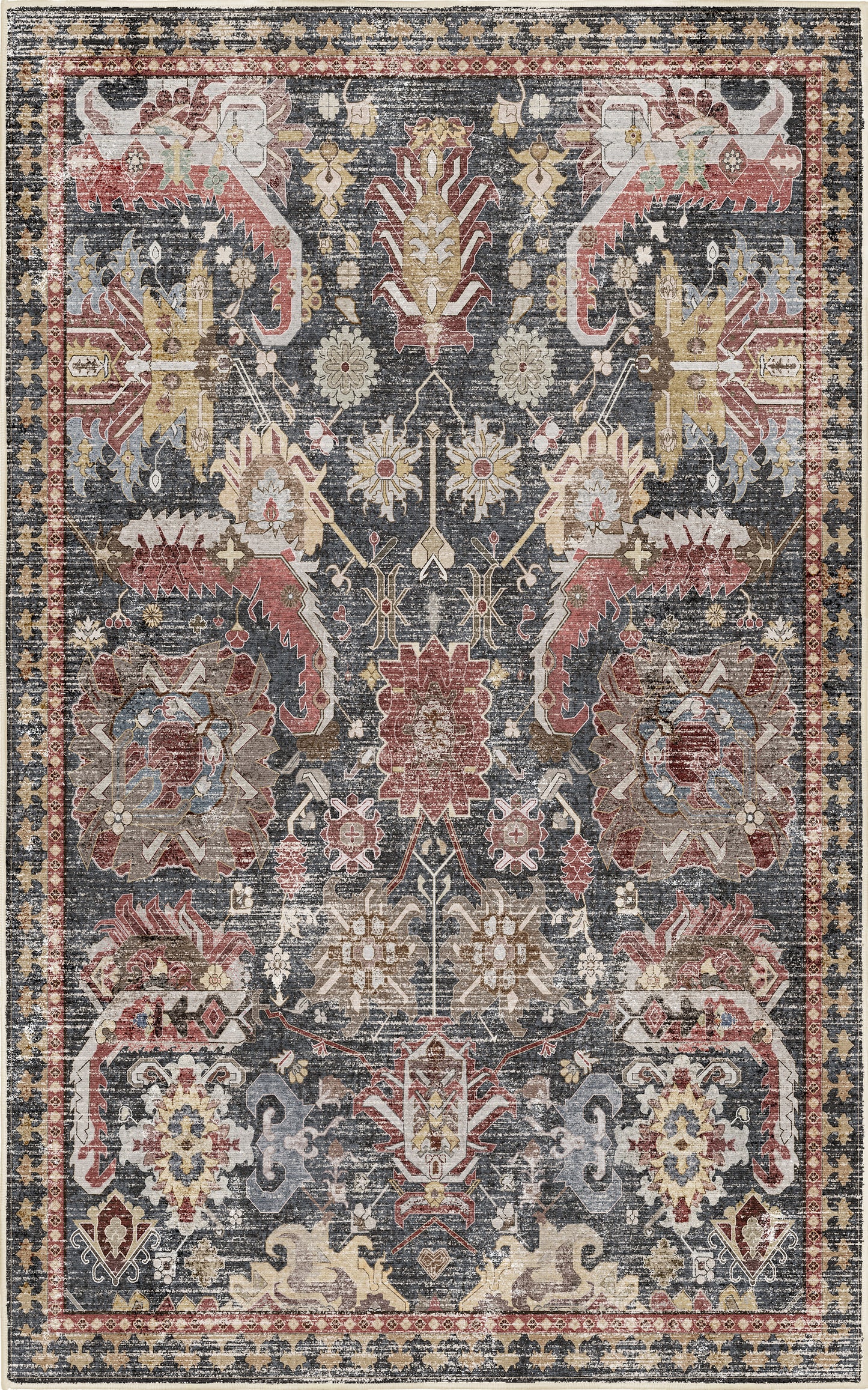 Horizon Dusty Rose rug — full design
