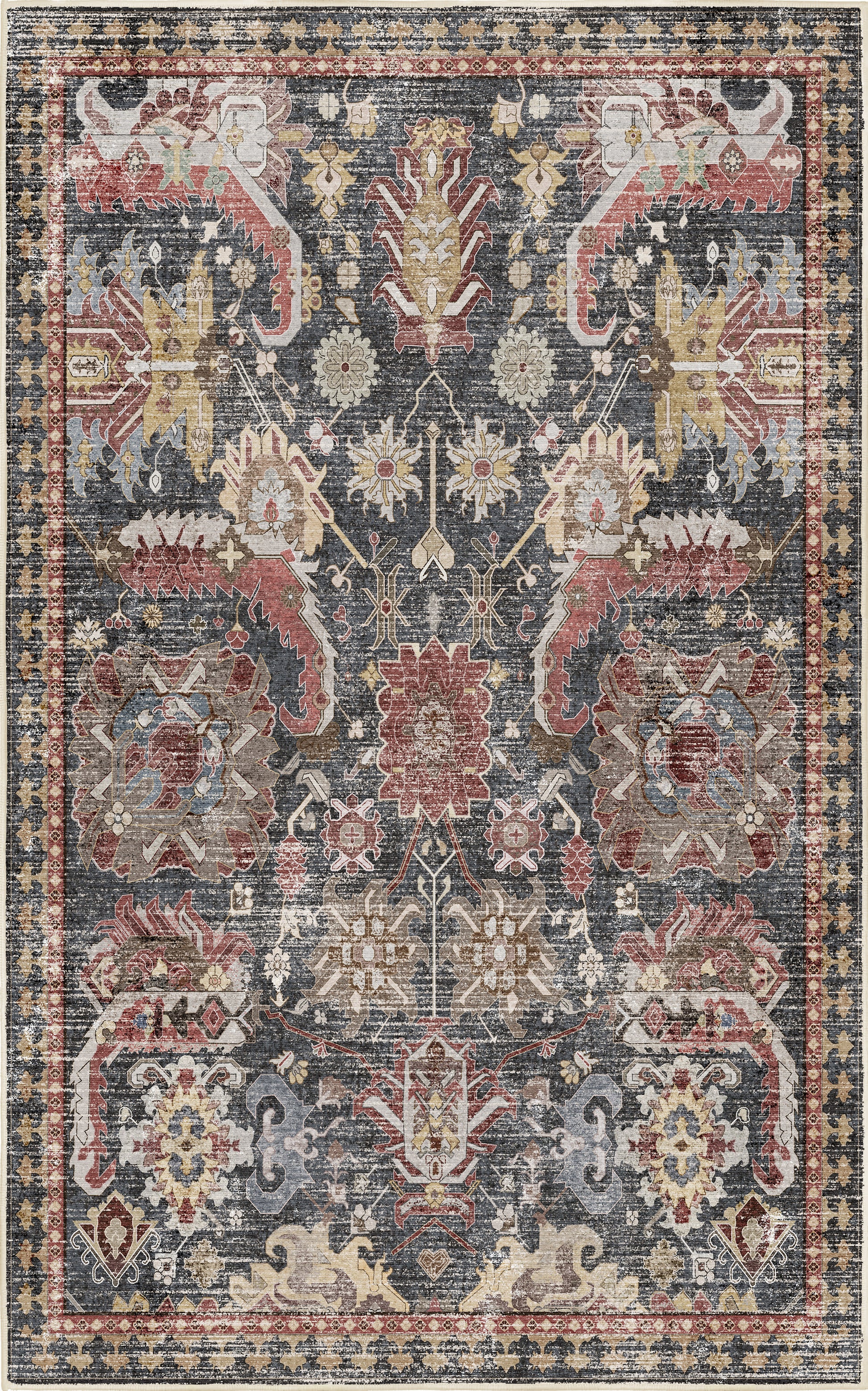 Horizon Dusty Rose rug — full design