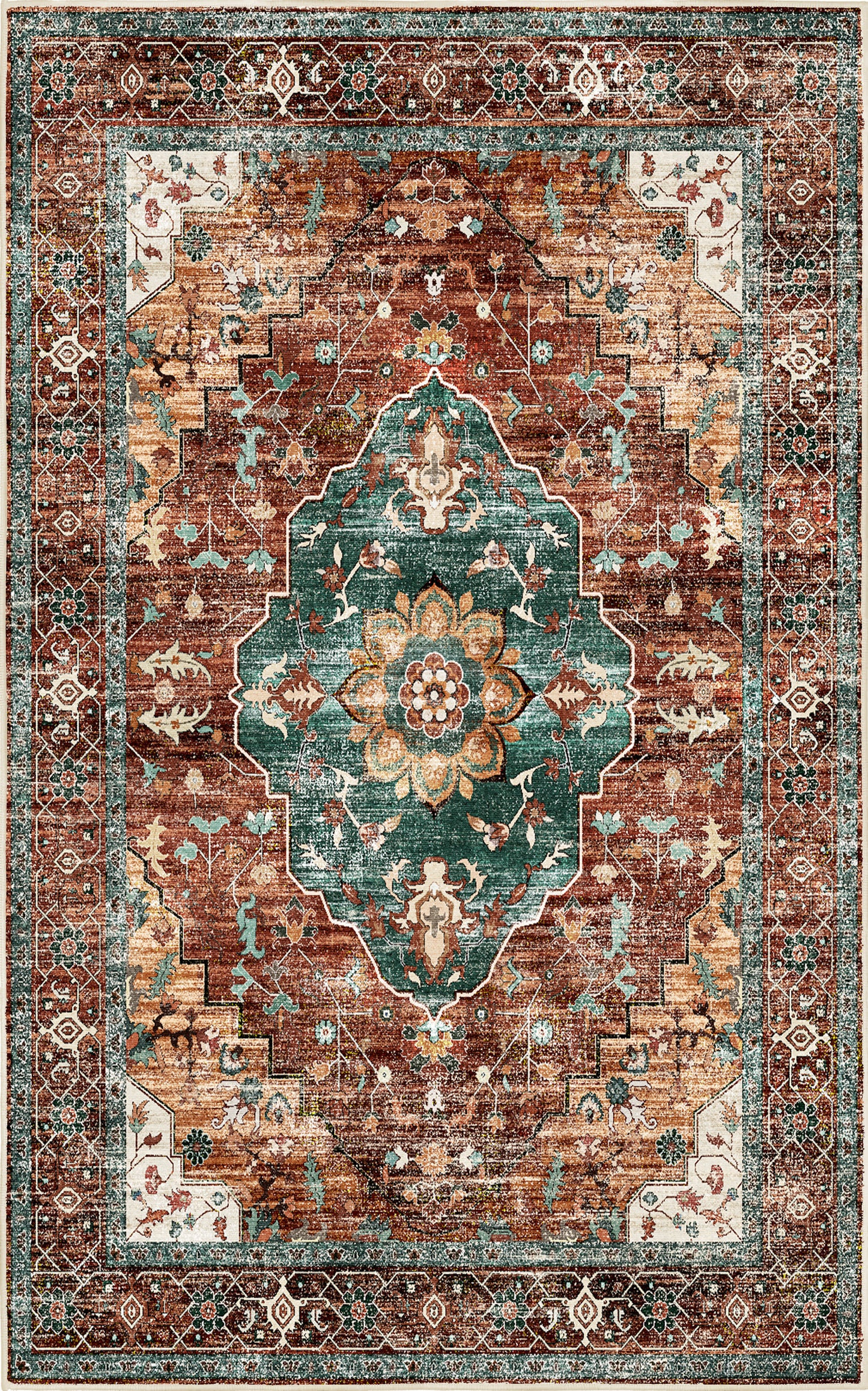 Horizon Copper Medallion rug — full design
