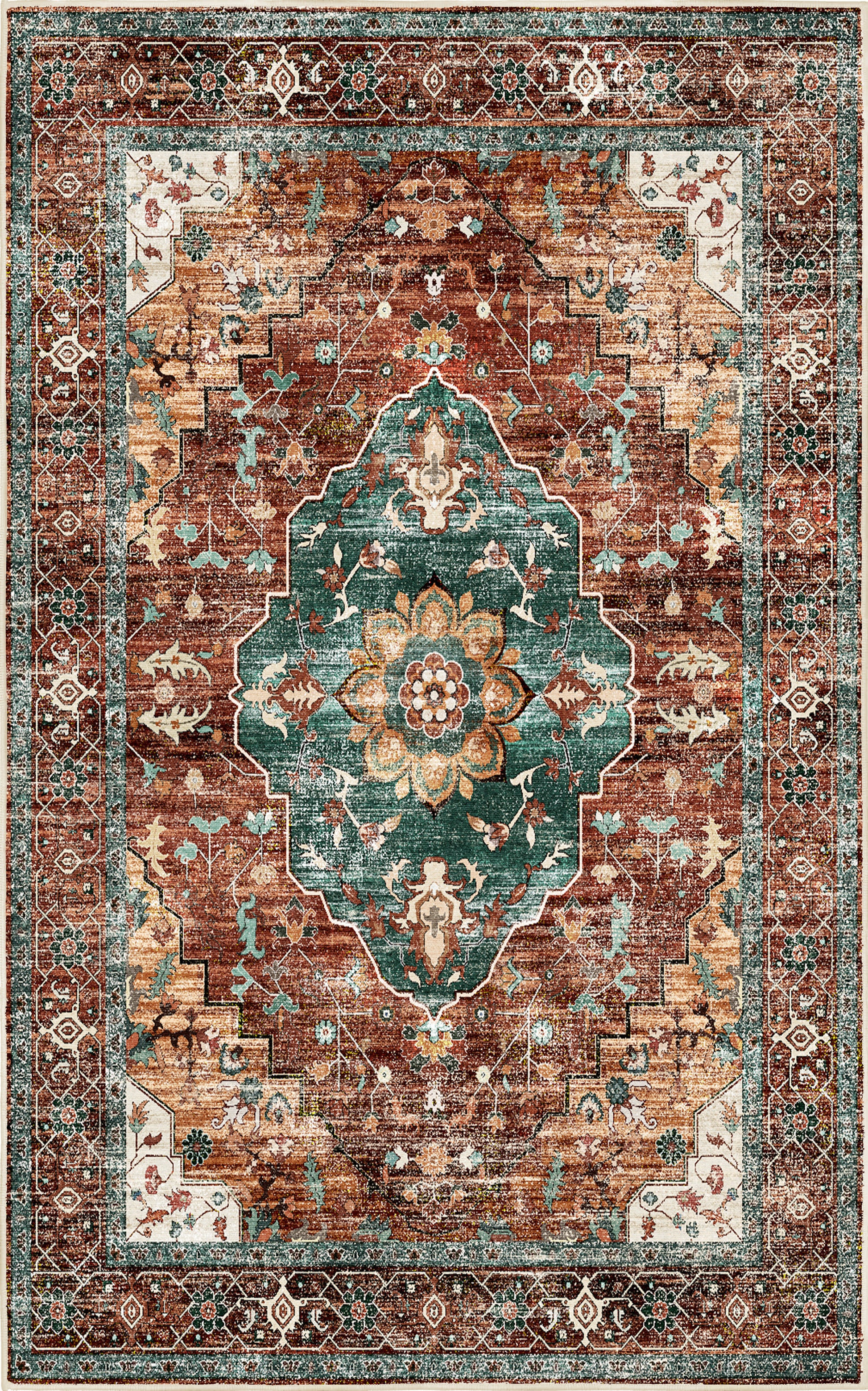 Horizon Copper Medallion rug — full design