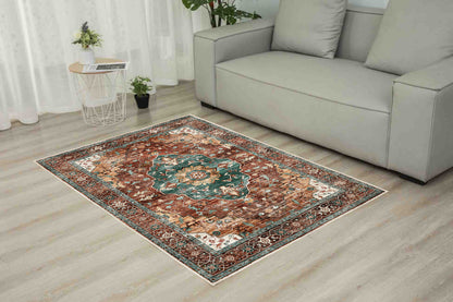 Horizon Copper Medallion rug in a living room