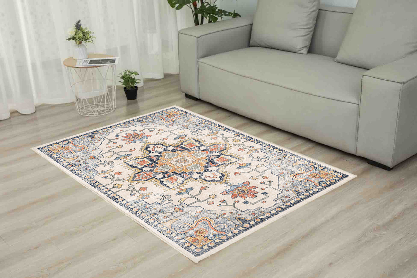 Sabrina Vintage Medallion rug in a living room