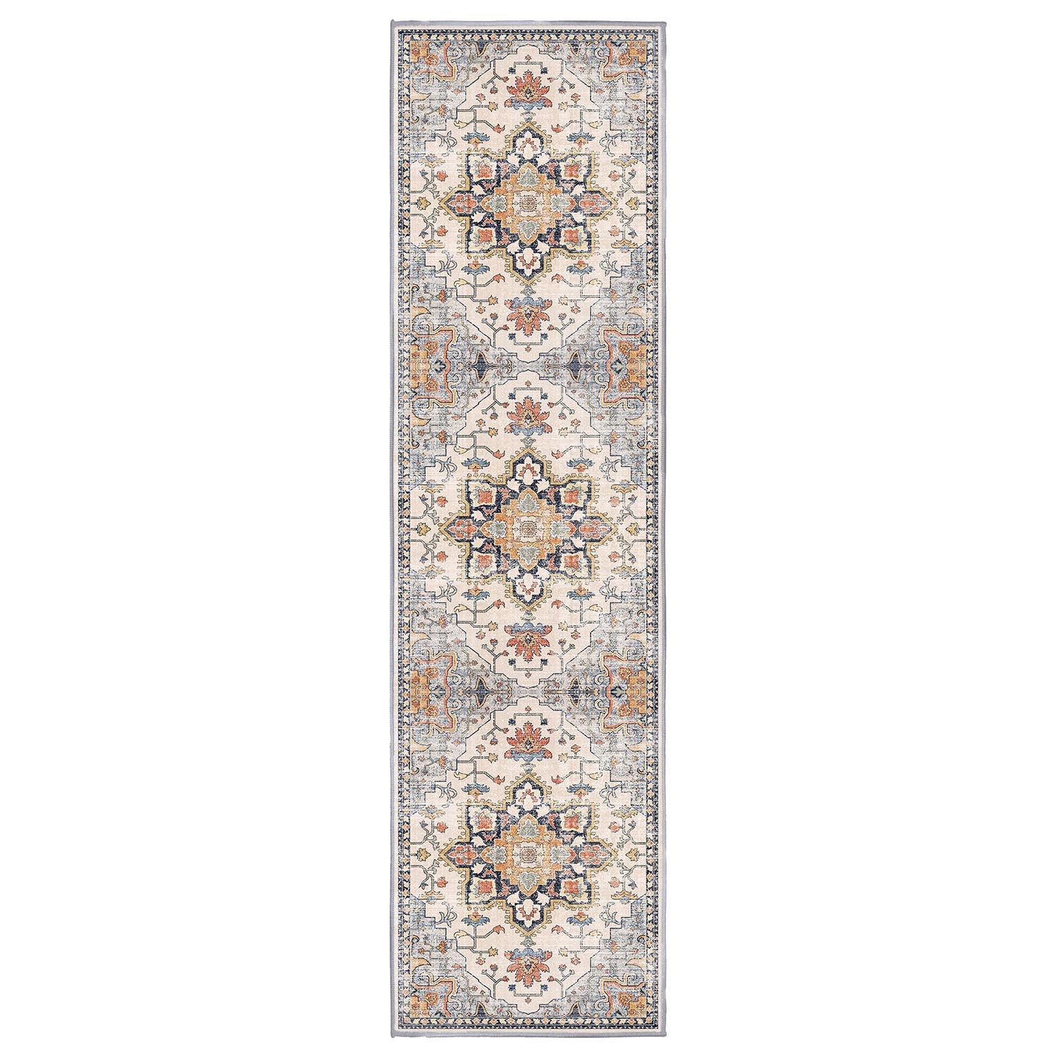 Sabrina Vintage Medallion runner rug, 80 x 300 cm, in a hallway