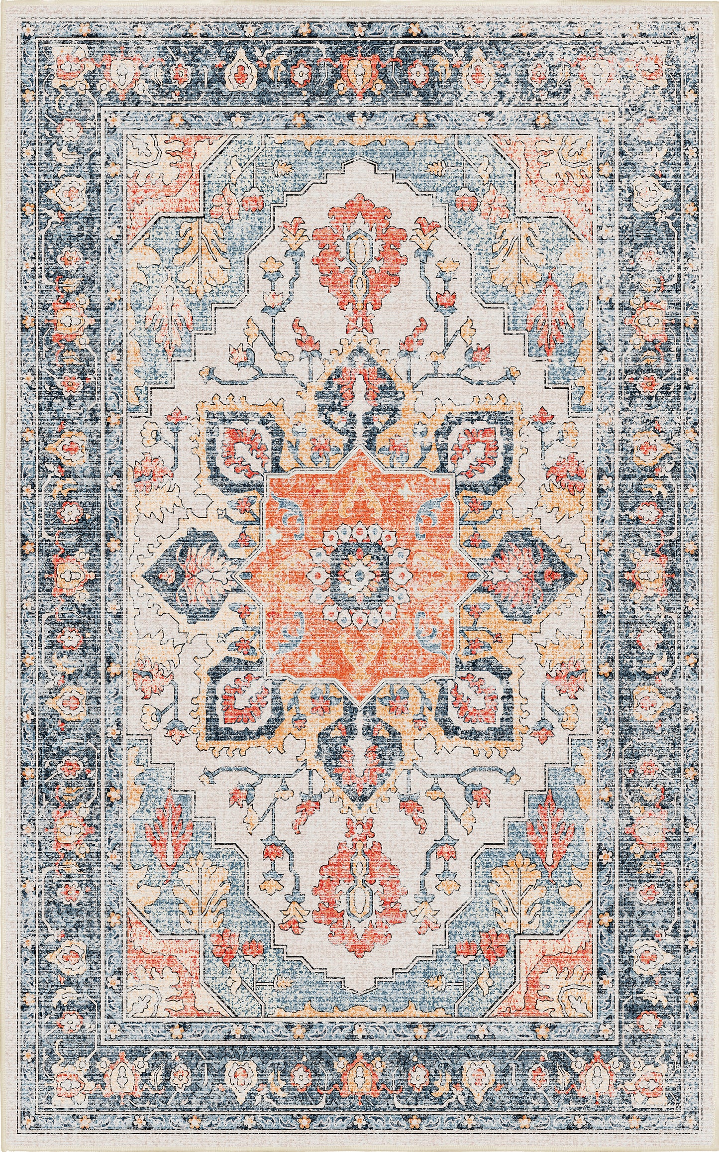Sabrina Coral Medallion rug — full design