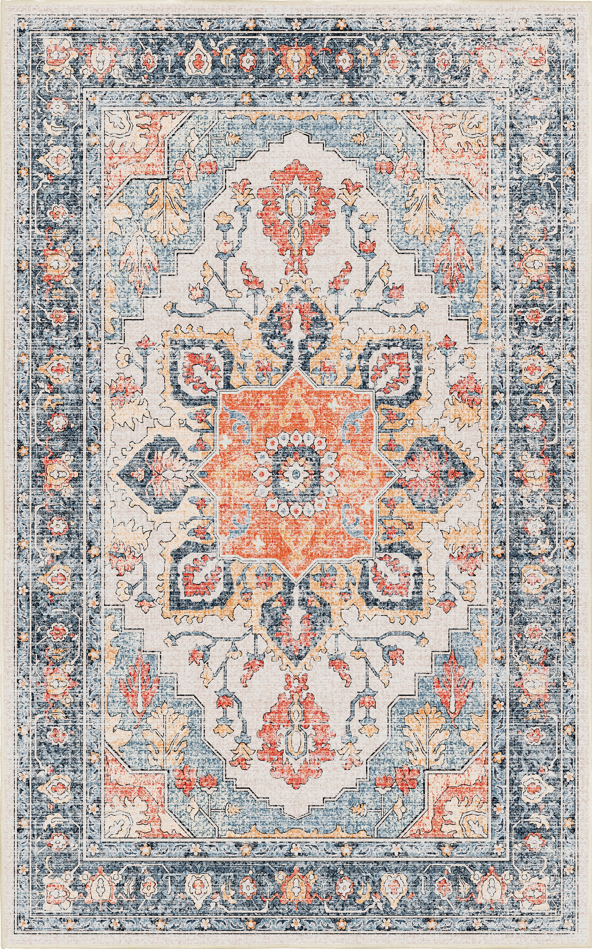 Sabrina Coral Medallion rug — full design