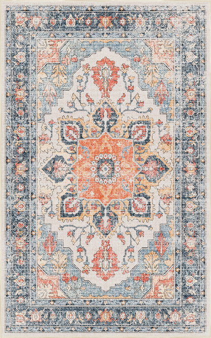 Sabrina Coral Medallion rug — full design