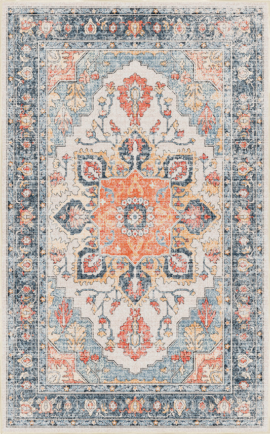 Sabrina Coral Medallion rug — full design