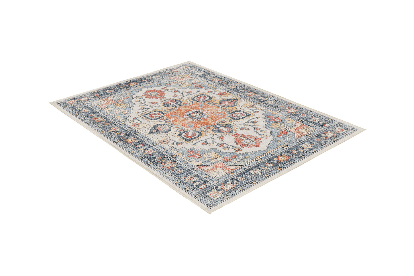 Sabrina Coral Medallion rug, angled view