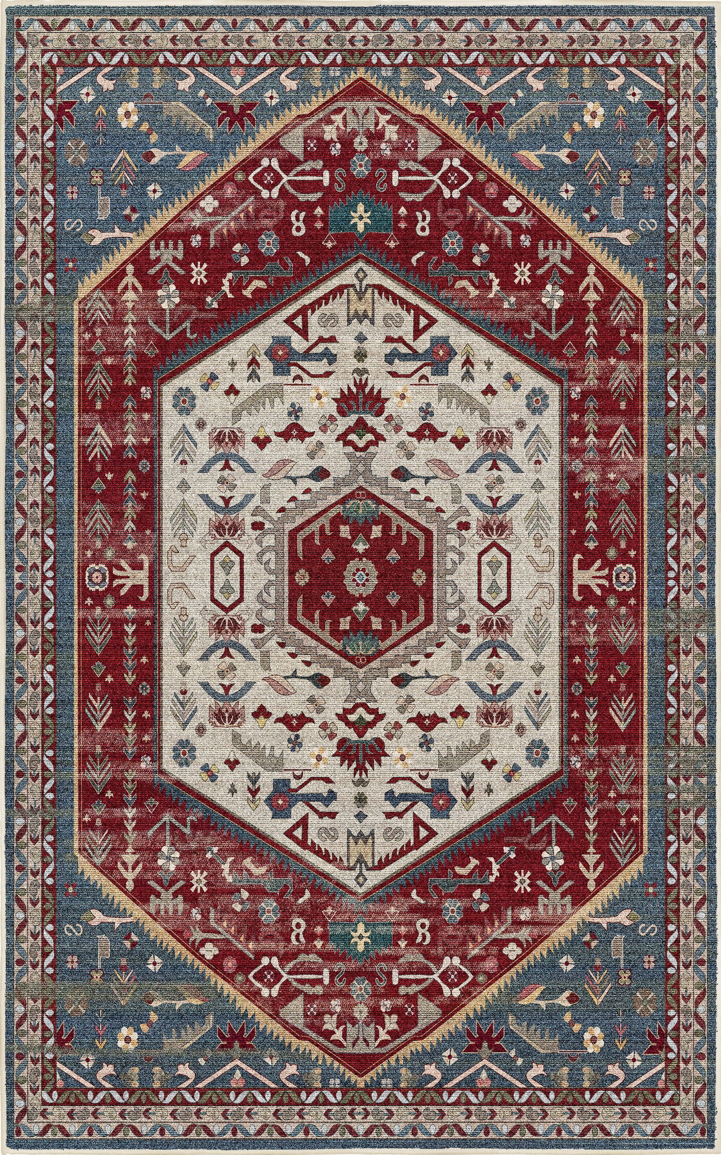 Sabrina Heritage Red rug — full design