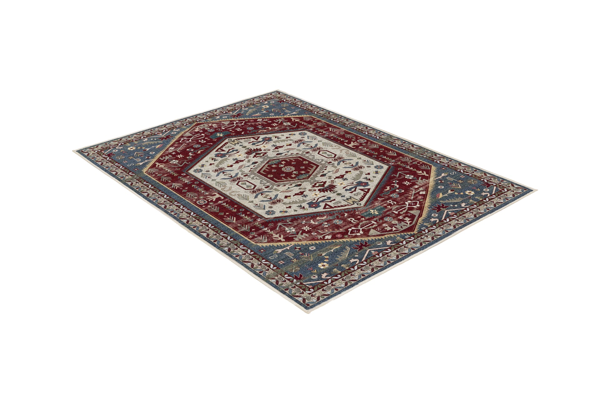 Sabrina Heritage Red rug, angled view