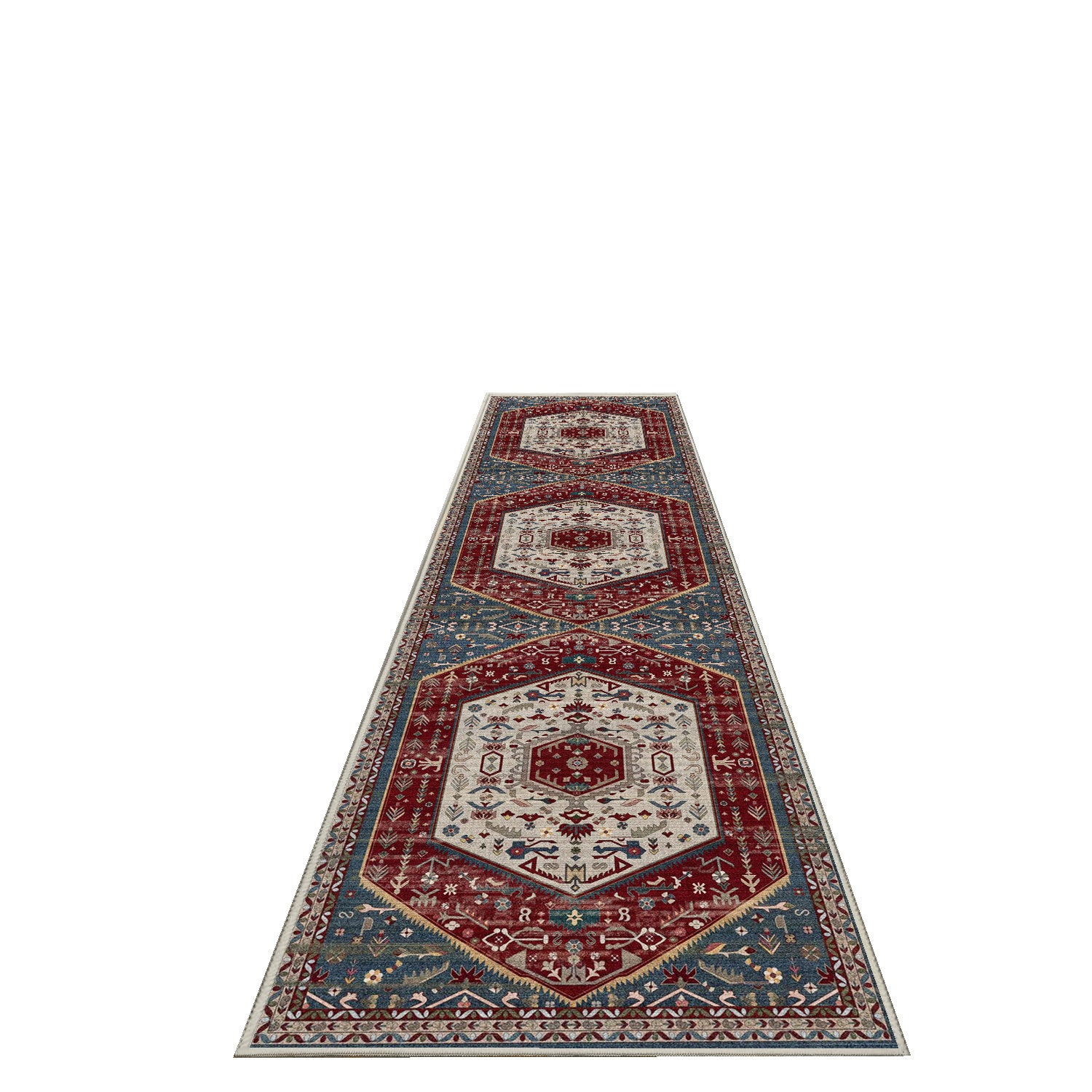 Sabrina Heritage Red runner rug, 80 x 300 cm, angled