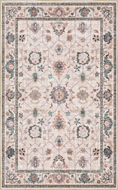 Sabrina Teal Trellis rug — full design