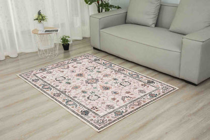 Sabrina Teal Trellis rug in a living room