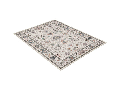 Sabrina Teal Trellis rug, angled view