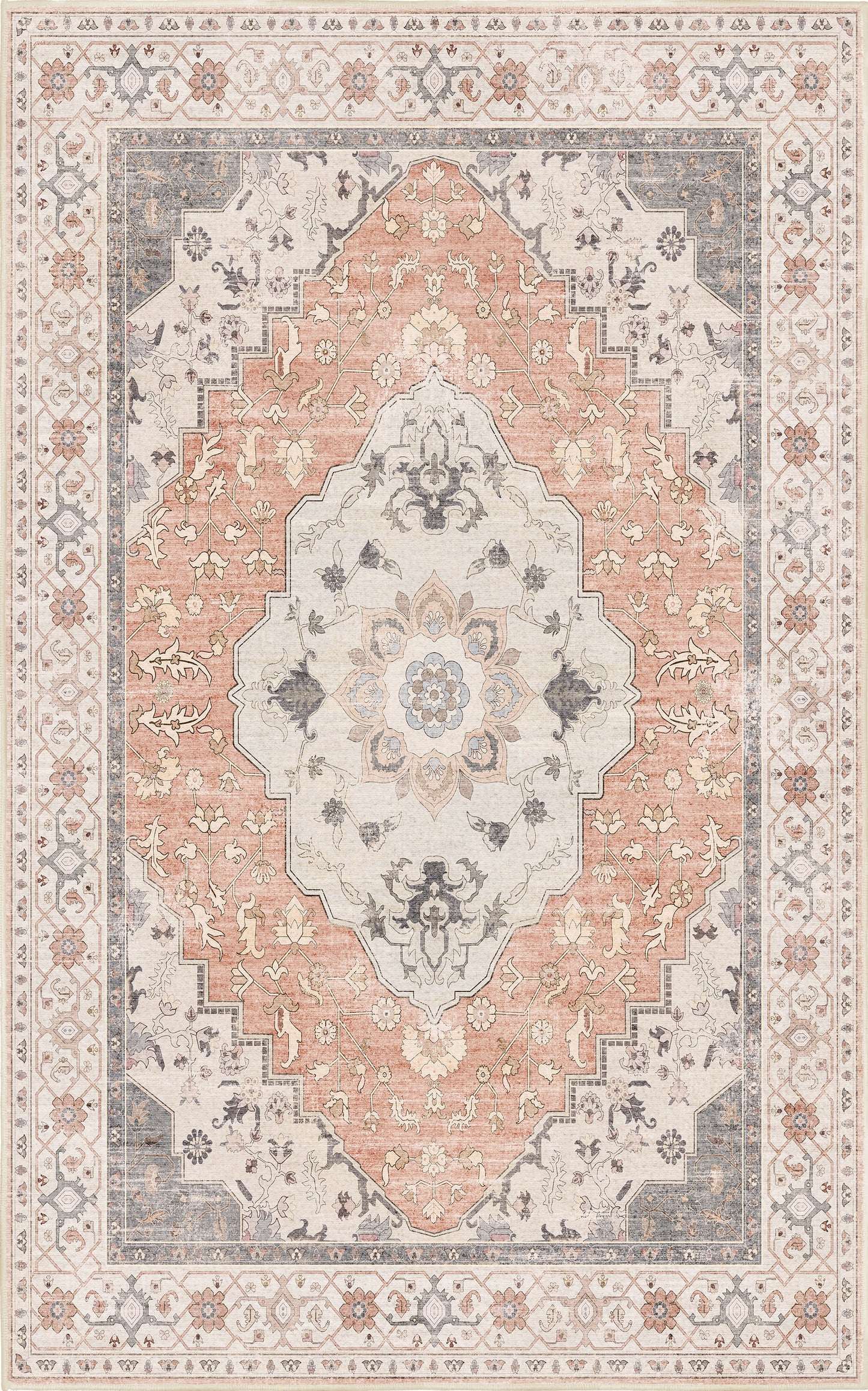 Sabrina Blush Medallion rug — full design