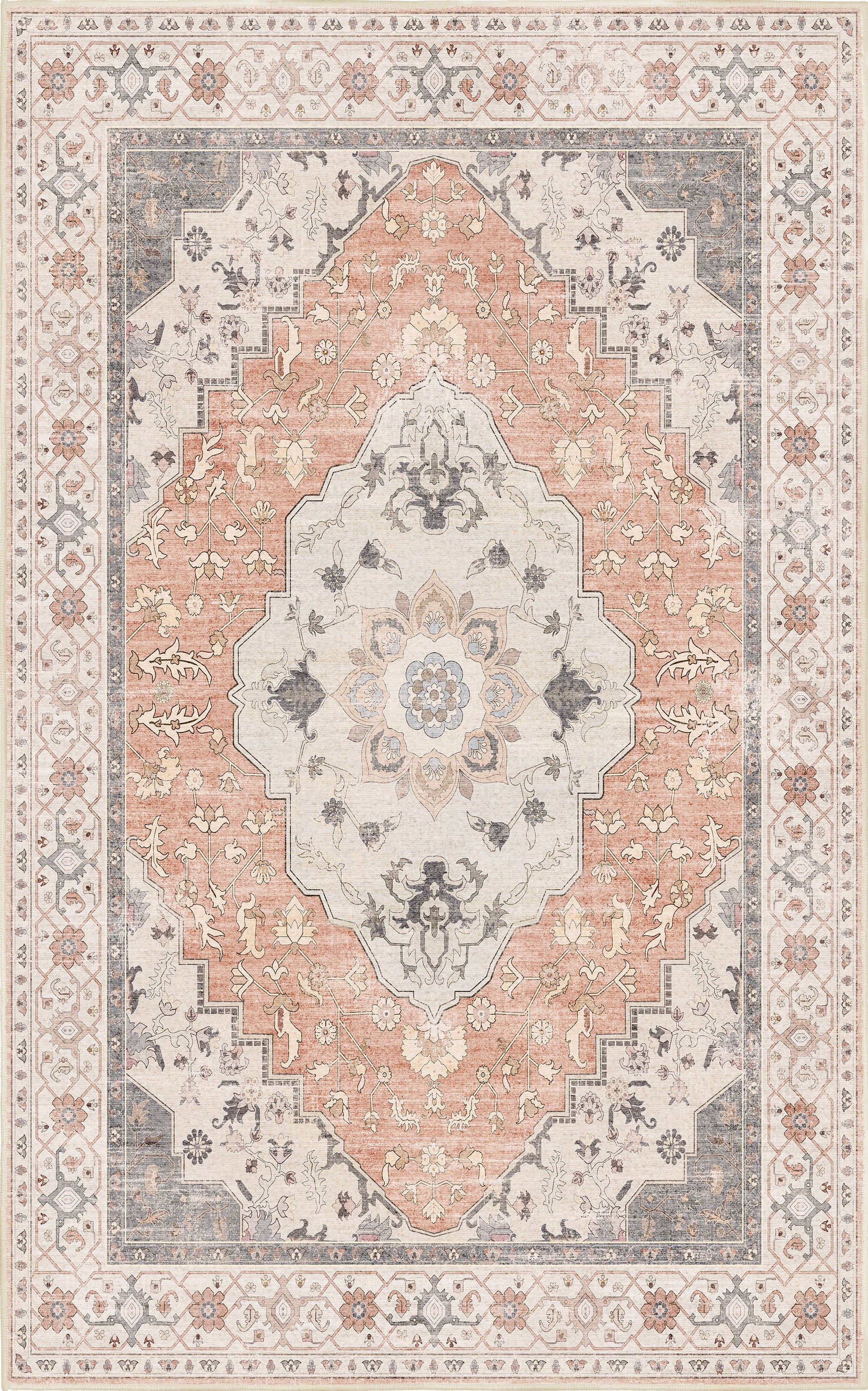 Sabrina Blush Medallion rug — full design