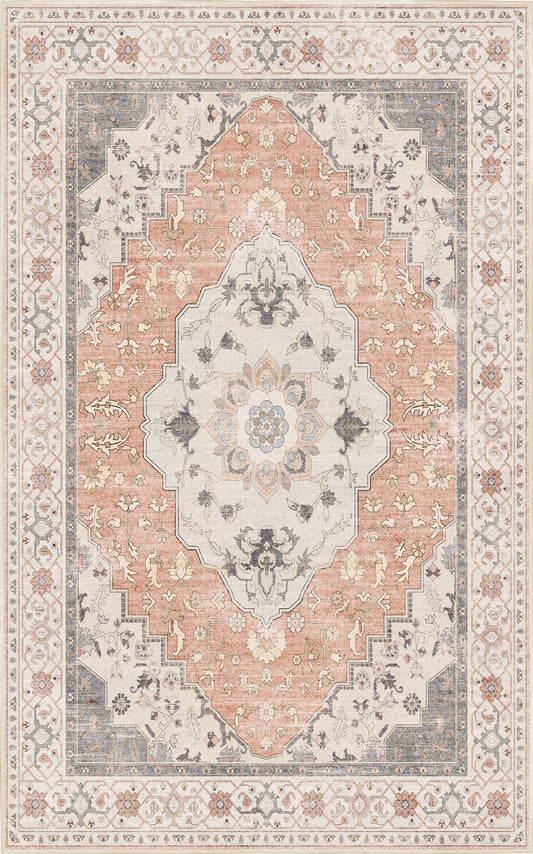 Sabrina Blush Medallion rug — full design