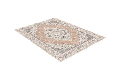 Sabrina Blush Medallion rug, angled view