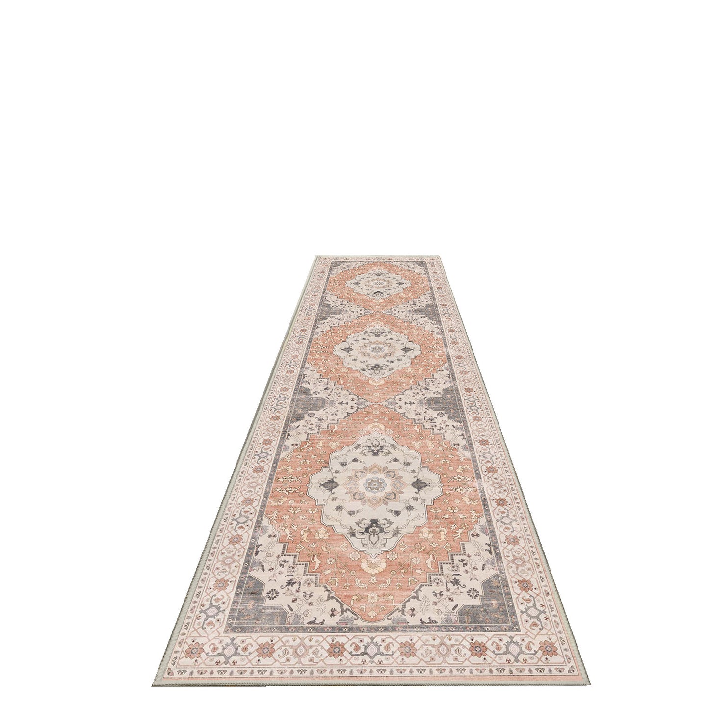 Sabrina Blush Medallion runner rug, 80 x 300 cm, angled