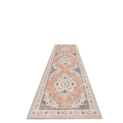 Sabrina Blush Medallion runner rug, 80 x 300 cm, angled