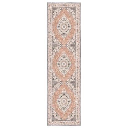 Sabrina Blush Medallion runner rug, 80 x 300 cm, in a hallway