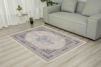Sabrina Silver Classic rug in a living room