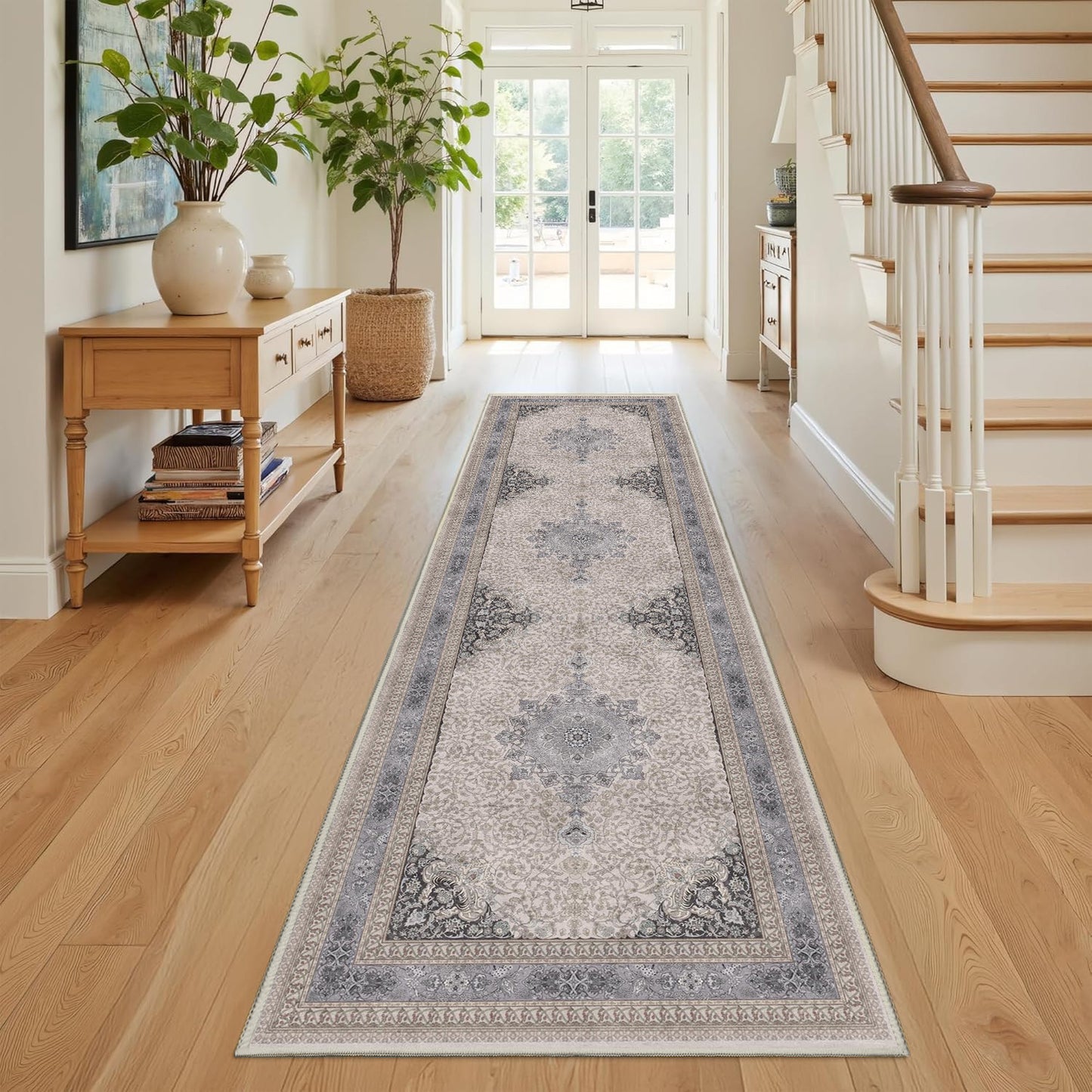 Sabrina Silver Classic runner rug, 80 x 300 cm