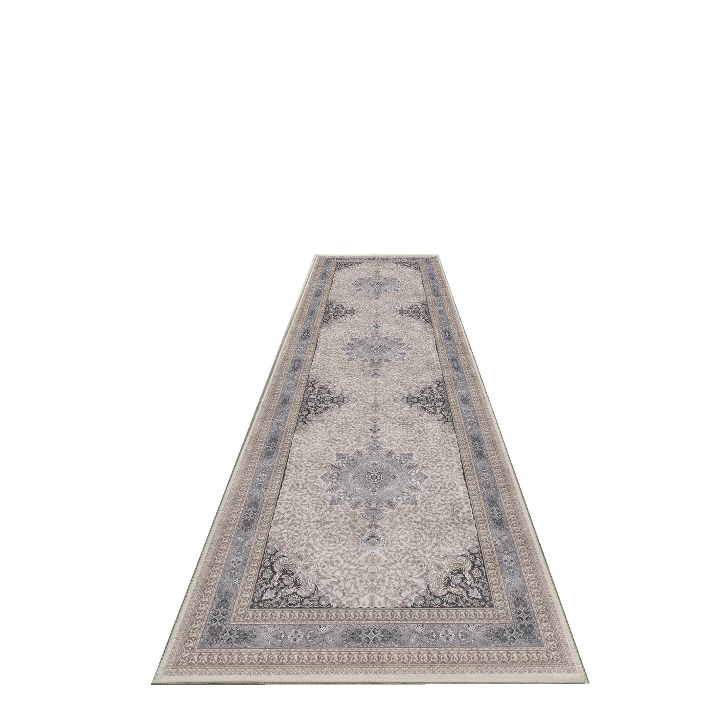 Sabrina Silver Classic runner rug, 80 x 300 cm, angled