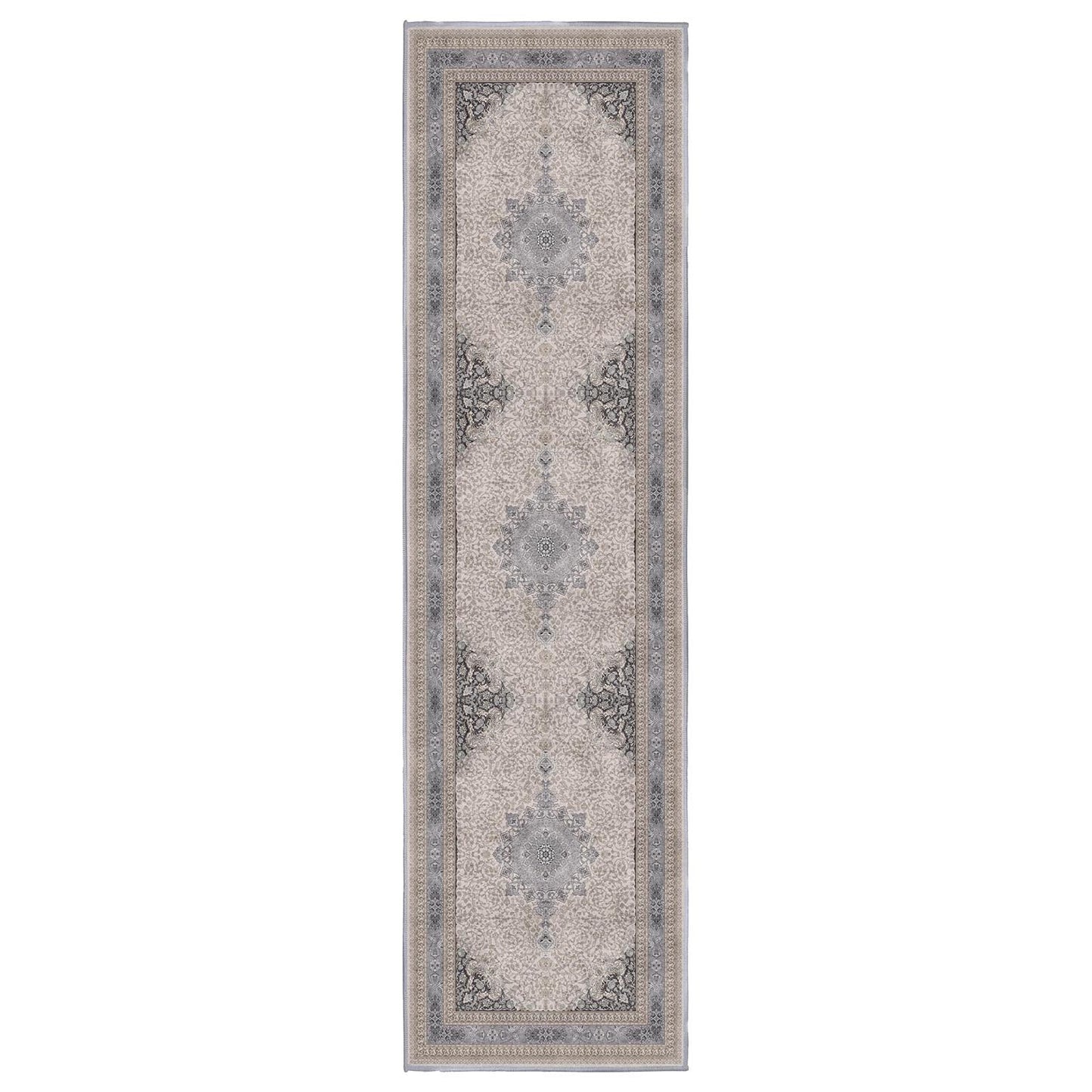 Sabrina Silver Classic runner rug, 80 x 300 cm, in a hallway