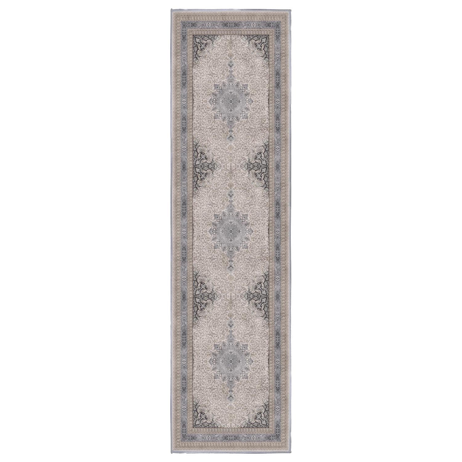 Sabrina Silver Classic runner rug, 80 x 300 cm, in a hallway