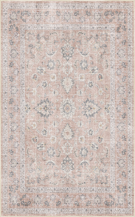Sabrina Washed Rose rug — full design