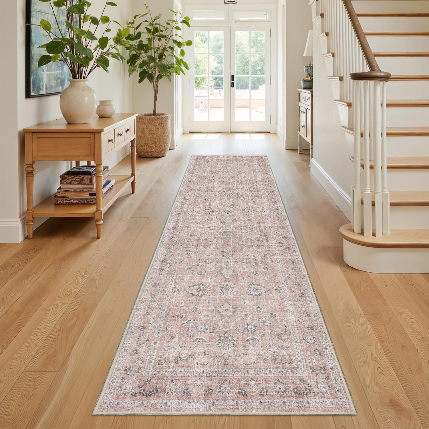Sabrina Washed Rose runner rug, 80 x 300 cm