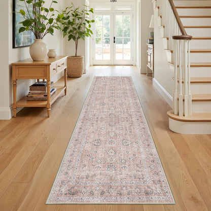 Sabrina Washed Rose runner rug, 80 x 300 cm
