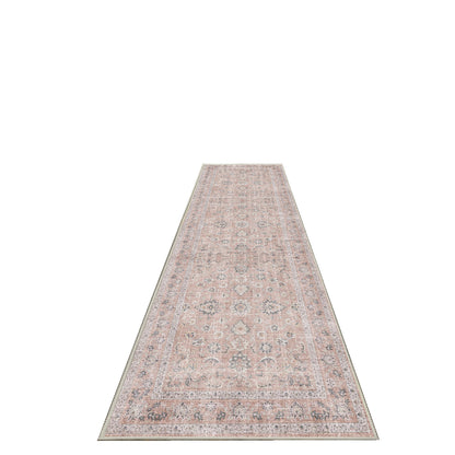Sabrina Washed Rose runner rug, 80 x 300 cm, angled