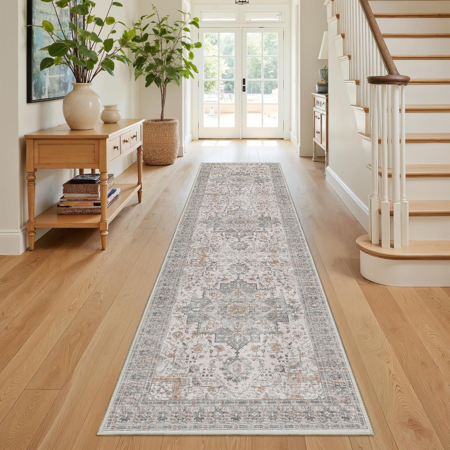 Sabrina Misty Grey runner rug, 80 x 300 cm