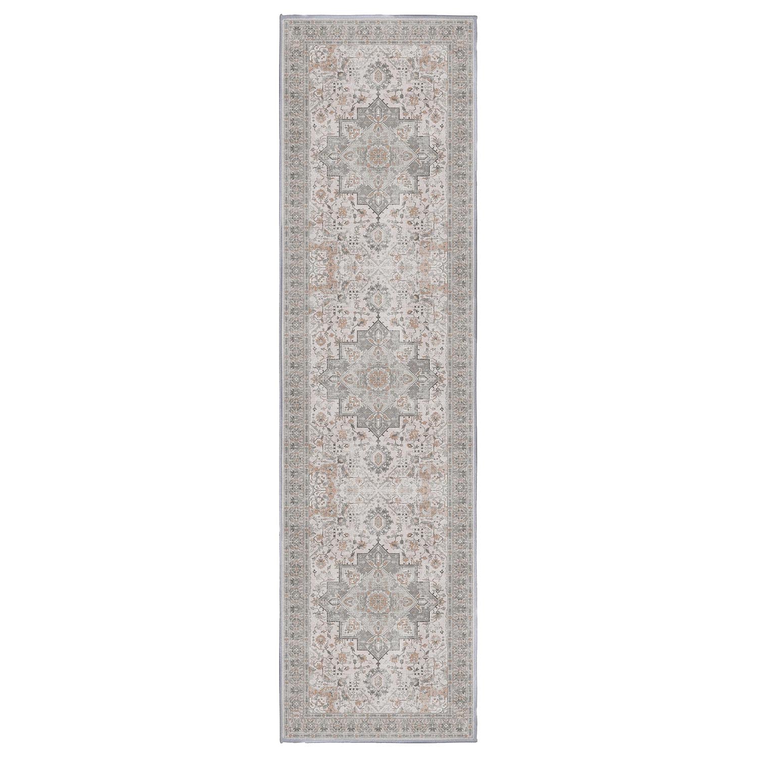 Sabrina Misty Grey runner rug, 80 x 300 cm, in a hallway