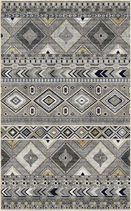 Tello Tribal Bands rug — full design