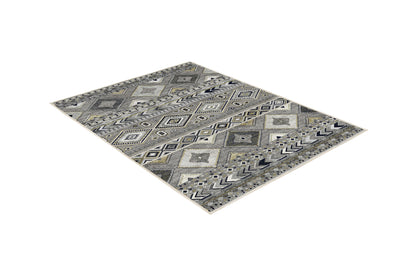 Tello Tribal Bands rug, angled view
