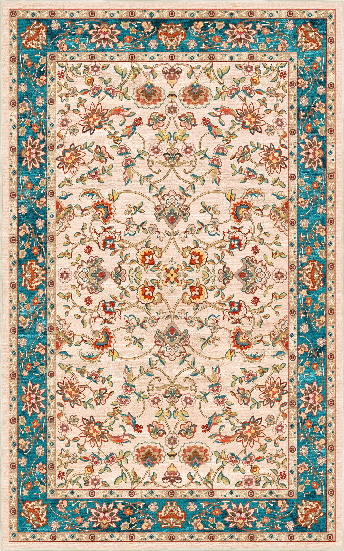 Tello Persian Teal rug — full design
