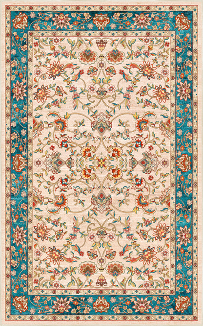 Tello Persian Teal rug — full design