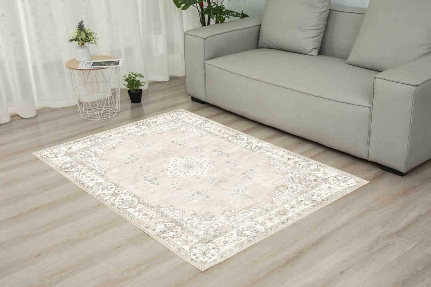 Tello Whisper Ivory rug in a living room